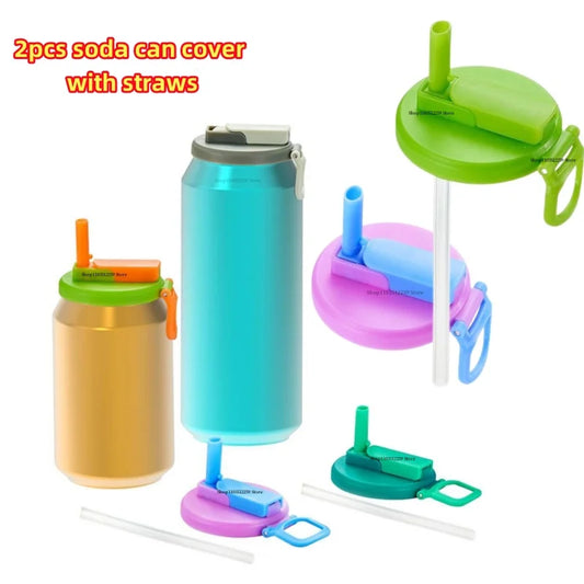 Soda Can Cover with Straw – Reusable & Leakproof